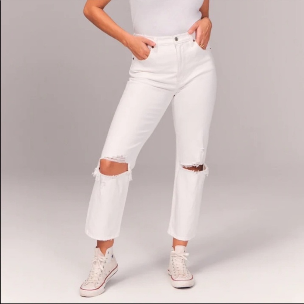 Abercrombie Ultra High Rise Ankle Straight size 23 Curve Love